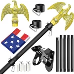 6FT Outdoor Flag Pole Kit American Eagle Top & Mount Holder. Fixed Price $33.99.