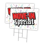 Move-in Special Multi-pack Of Yard Signs & Stake Plastic Coroplast Window. Fixed Price $35.99.
