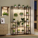Indoor Plant Stand With Grow Lights - 11 Tiered Wood & Metal Rack, 62" Tall. Fixed Price $179.99.