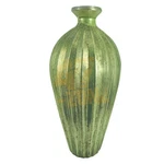 Glass Short Necked Vase Shiny Metalic Green Finish Indoor Outdoor Tabletop Decor. Fixed Price $134.81.