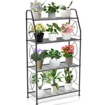 Vygrow Plant Stand, 4 Shelf For Indoor Outdoor, Tier, Black. Fixed Price $71.23.