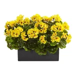 Nearly Natural Geranium Silk In Rectangular Planter Uv Resistant. Fixed Price $75.99.