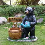 Outdoor Garden Sculpture Bear Flower Pot Planter - Unique Yard Statue Decoration. Fixed Price $295.00.