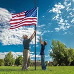 Apluschoice 13 Gauge Thicken Aluminum Sectional Flag Pole Kit For Outside House. Fixed Price $139.90.