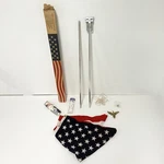 Vintage 1964 Annin New 50 Star American Flag Of Us Pole Kit With Eagle & Box. Fixed Price $63.21.
