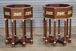 Pair Of Mahogany Empire Style Columns Cellarettes Or Plant Stands Bronze Accents. Fixed Price $799.00.