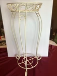 Vtg. French Country Cream Metal Wire Plant Stand/holder & Shelf 23.75" X 10.75". Fixed Price $49.95.