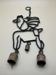 Vintage Primitive Rustic Iron Rooster/cow Wind Chime, 3 Bells. Fixed Price $22.52.