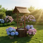 45" Wooden Wishing Well Planter Outdoor Garden Decor Fir Yard Ornament Pot. Fixed Price $84.39.