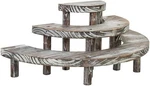 Mygift 3 Tier Rustic Torched Wood Semicircle Cupcake Stand Display Risers. Fixed Price $32.99.