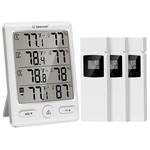 Geevon Indoor Outdoor Thermometer Wireless With 3 Remote 8646-WH, White. Fixed Price $38.99.