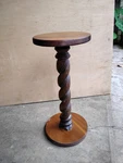 Vintage Barley Twist 17" Tall Solid Wood Pedestal Plant Stand, Handcrafted. Fixed Price $95.00.
