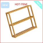 Songmics Bamboo Bathroom Shelf, 3-TIER Adjustable Plants Rack, Wall-mounted Or. Fixed Price $51.52.