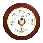 Bey-berk Brass And Cherry Wood Indoor Barometer/thermometer (WS070). Fixed Price $192.14.