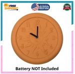 Poolmaster Terra Cotta Indoor And Outdoor Silent Wall Clock With Quartz Movement. Fixed Price $51.59.