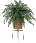 34" Artificial River Fern In Metal Planter Stand - Diy Kit. Fixed Price $121.99.