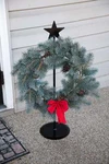 Wrought Iron Wreath Stand - Star Accent 29.75" High Amish Made. Fixed Price $66.69.