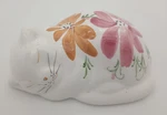 Vtg Avon Sleeping Cat Ceramic Potpourri Holder W/ Floral Design 5" Hand-painted. Fixed Price $10.00.
