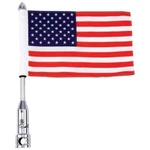 Motorcycle Usa Flag Pole Mount Diamond Plate Universal Bike Luggage Rack. Fixed Price $126.50.