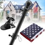 Flag With American - Tangle Free Poles For Outside House 3X5. Fixed Price $26.71.