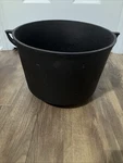 Antique Cast Iron Pot, Older Restoration Eccentric Bottom. Fixed Price $60.00.