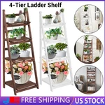 4 Tier Flower Plant Ladder Stand Storage Rack Vintage Foldable Bookshelf. Fixed Price $49.99.