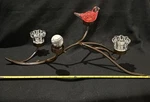 Crate & Barrel Twig Centerpiece, Tea Light/ Votive Holder, Brown Metal, 24. Fixed Price $19.99.