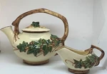 Mccoy Ivy & Twig Pattern Set/tea Pot With/ Lid And Creamer 1940'S Marked. Fixed Price $37.70.