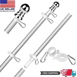 Tangle Free Spinning Flag Pole Aluminum 6FT Durable Rust Wind Resistant Kit. Fixed Price $21.69.
