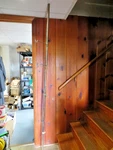 Vintage Mid Century Tension Rod Plant Stand Holder 3 Hangers Brass Tone 8 Ft. Fixed Price $75.00.
