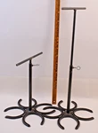 Pair Welded Iron Horseshoe Adjustable Shelf Stands / Bases Cowboy Western Theme. Fixed Price $45.00.