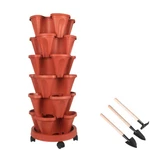 3 To 7 Tier Stackable Vertical Plastic Garden Planter Indoor/outdoor Red Color. Fixed Price $72.86.