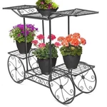 Cart Stand 6 Flower Pot Display Rack Black. Fixed Price $72.87.