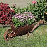 Sunnydaze Wooden Decorative Wheelbarrow Planter For Indoors & Outdoors - 35". Fixed Price $97.99.