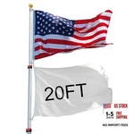 Yeshom 20FT Telescopic Flag Pole Kit With 3'X5' Us American & Silver. Fixed Price $141.63.