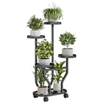Yizaijia Metal 4-TIER Plant Stand Indoor Outdoor Wheels Flower Holder Corner Dis. Fixed Price $43.32.