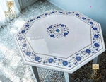 Majestic Octagonal Marble Red Floral Tabletop Accent Handmade 42. Fixed Price $2030.65.