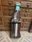 Vintage 29 Tall Metal Coca-cola Bottle Sign W/ Thermometer Works Great.. Fixed Price $250.00.