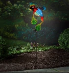 Evergreen Solar Decor - Blue & Red Parrot Garden Stake, Lot Of 2, Nib. Fixed Price $27.49.