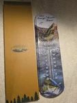 17" Large Mouth Bass Tin Wall Thermometer Indoor Outdoor Fishing Gift For Him. Fixed Price $18.00.
