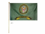 5' Wood Flag Pole Kit Wall Mount Bracket With 3X5 U.s. Army Emblem #1 Green. Fixed Price $22.00.