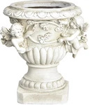 Vintage Cherub Urn Planter - Rustic White Angel Flower Pot For Home & Garden. Fixed Price $66.99.