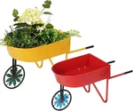 Metal Wheelbarrow Flower Cart Planter, 2 Packs Stands With Triangular Supp. Fixed Price $70.49.