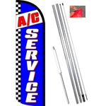 A/c Service (blue/checks) Windless Feather Flag Bundle (complete Kit) Or Optiona. Fixed Price $69.99.