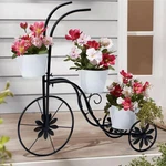 Bayn Bi-cycle Planter Stand, Metal Flower Pot Cart Holder Tricycle. Fixed Price $51.29.