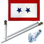 Two Blue Star 3 X 5 Flag Set 6FT Spinning Pole + Bracket (tangle Free). Fixed Price $34.88.