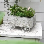 Vintage Cart Metal Planters Garden Outdoor Patio Porch Decor. Fixed Price $48.99.