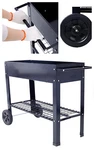Mobile Raised Metal Planter Garden Bed For Backyard Patio W/wheels Lower Shelf. Fixed Price $87.99.