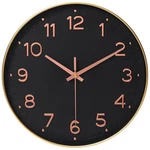 12 Inch Black And Gold Silent Non Ticking Battery Operated Round Wall Clock. Fixed Price $25.01.