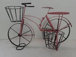 Vintage Pink Metal Bike Bicycle Stand 12"X18"X10" With 3 Planter Baskets. Fixed Price $59.99.